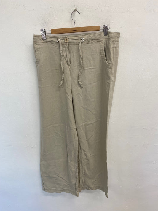 Gorgeous Papaya Wide Leg Trousers UK12 Beige BM001