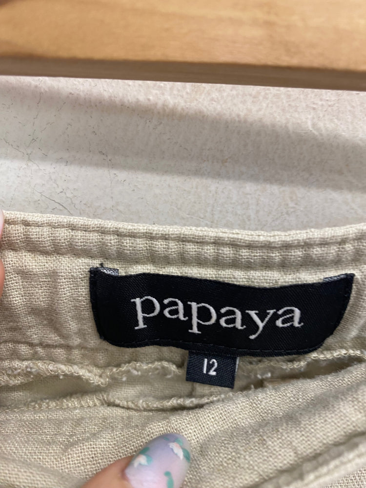 Gorgeous Papaya Wide Leg Trousers UK12 Beige BM001