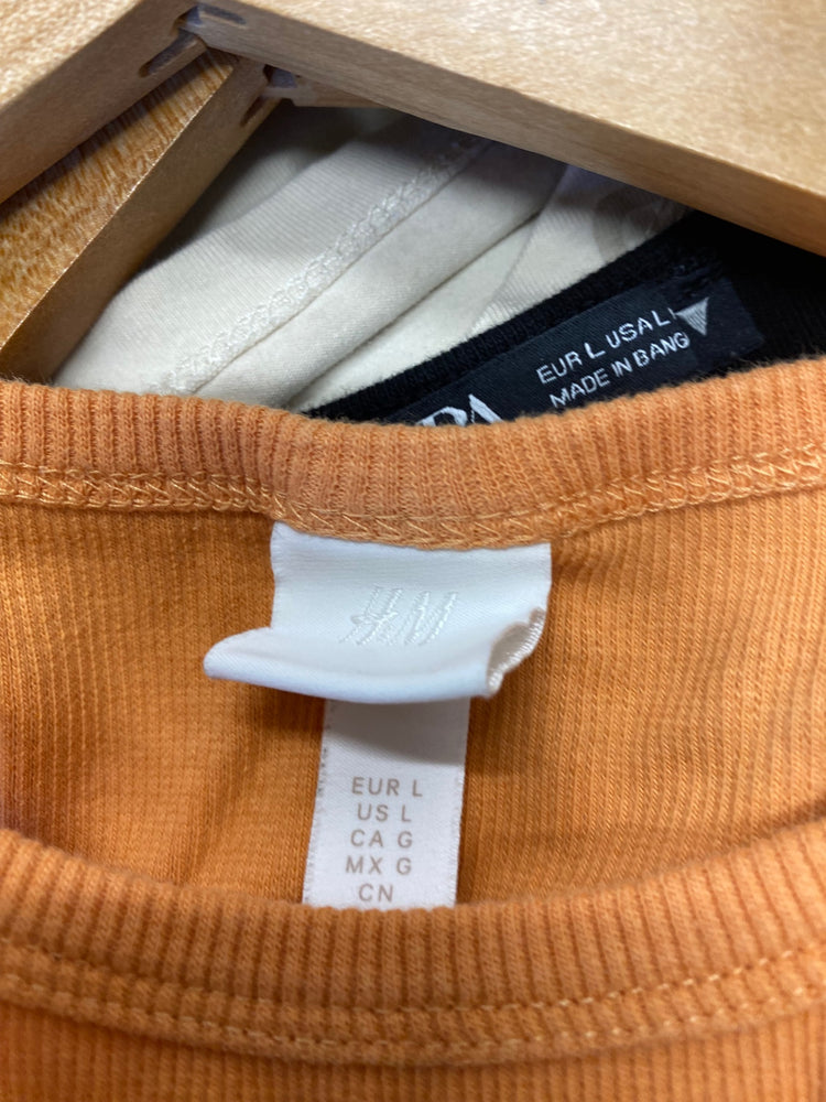 Gorgeous H&M T-Shirt bundle UK L Orange Black x 3 #5 GS001