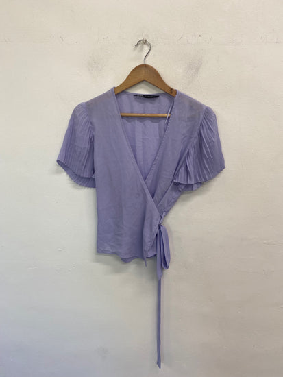 Boho Chic Zara Wrap Blouse UK L Lavender GS001