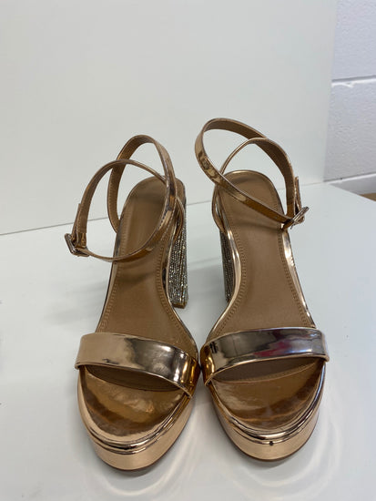 Gorgeous Asos Design High-heeled shoes Uk7 Rose Gold Sandals GS001