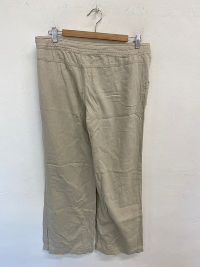 Gorgeous Papaya Wide Leg Trousers UK12 Beige BM001