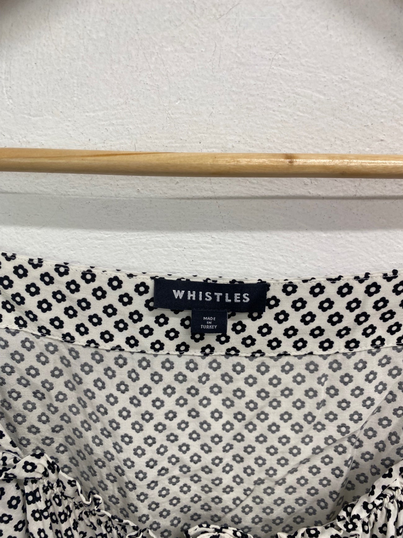 Boho Whistles Blouse UK12 Black & White Floral BM001