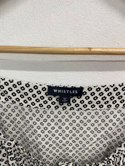 Boho Whistles Blouse UK12 Black & White Floral BM001