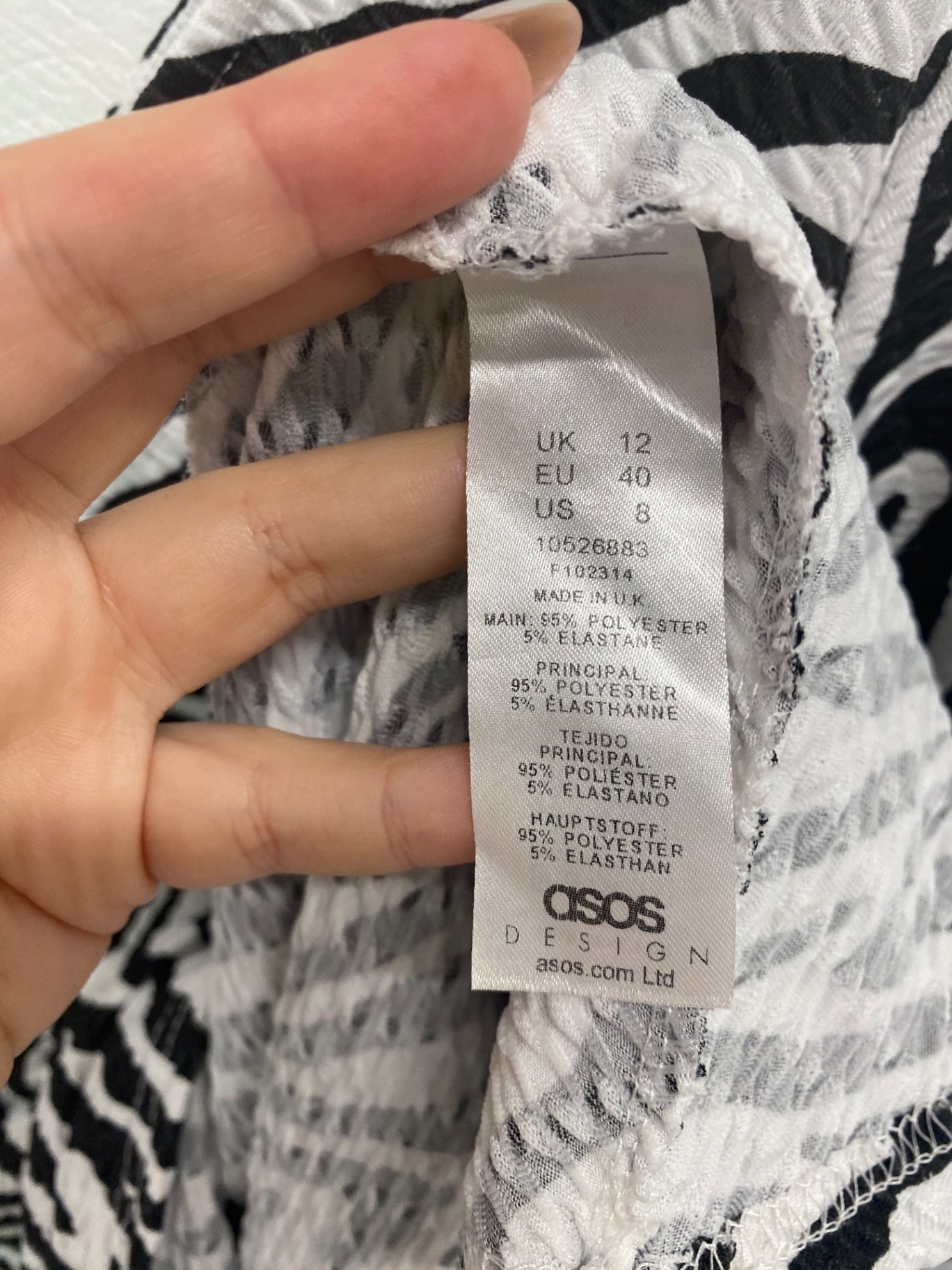 Gorgeous ASOS Mini Dress UK12 Black & White GS001