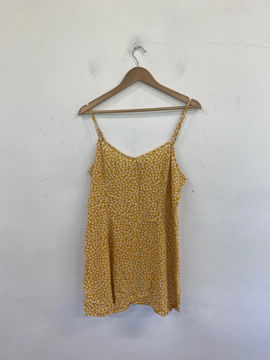 Gorgeous Primark Mini Dress UK18 Yellow Ditsy Floral GS001