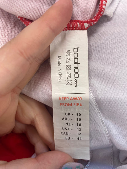 Gorgeous Boohoo Swimsuit UK16 Red GS001