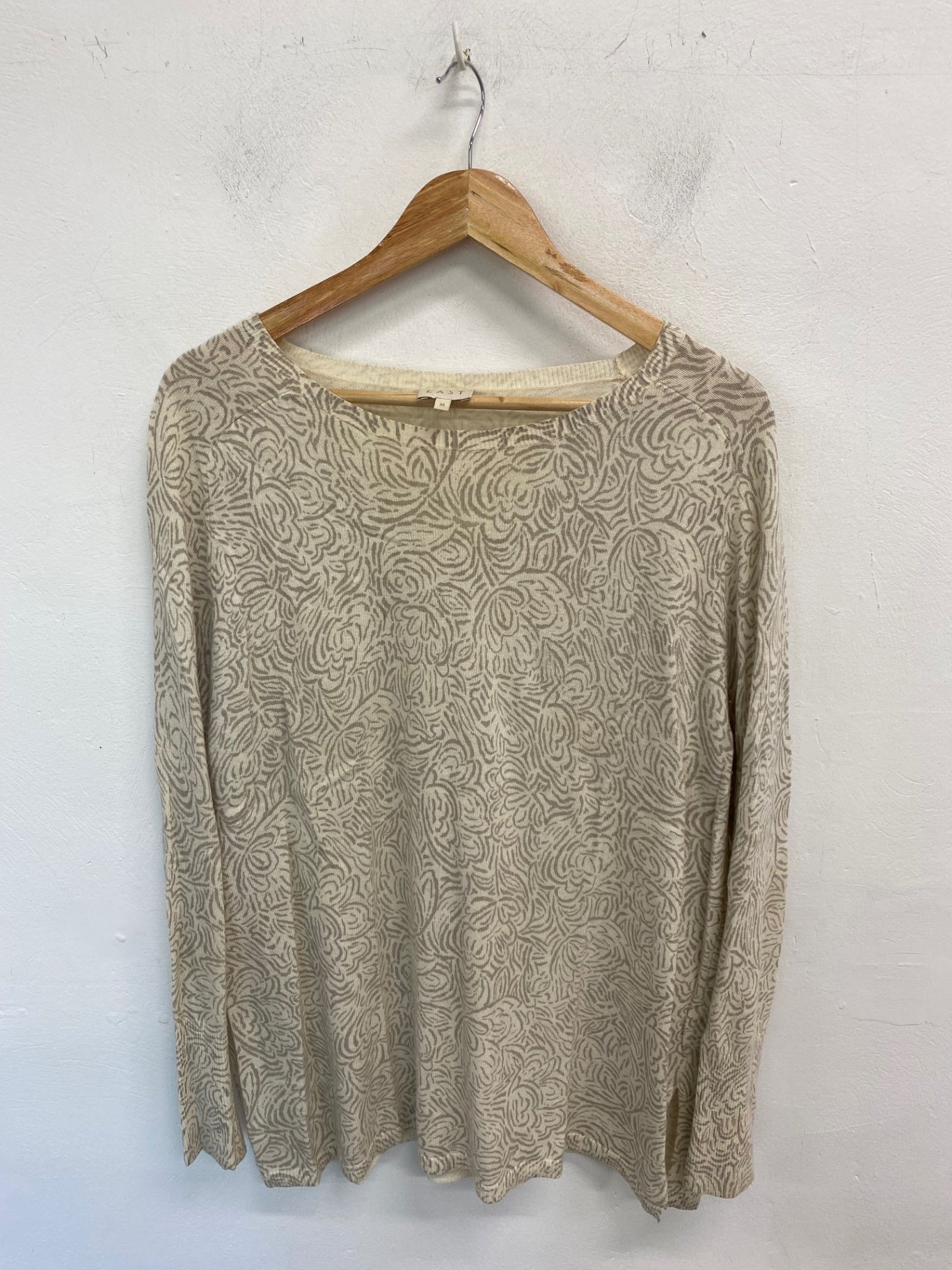 Gorgeous EAST Floral Jumper UK M Beige BM001