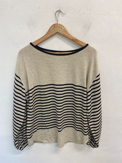Gorgeous MAX STUDIO Jumper UK L Beige & Black Stripes BM001