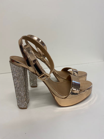 Gorgeous Asos Design High-heeled shoes Uk7 Rose Gold Sandals GS001