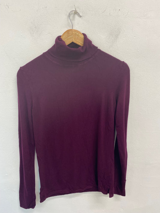 Gorgeous Stradivarius Turtleneck Jumper UK L Burgundy GS001