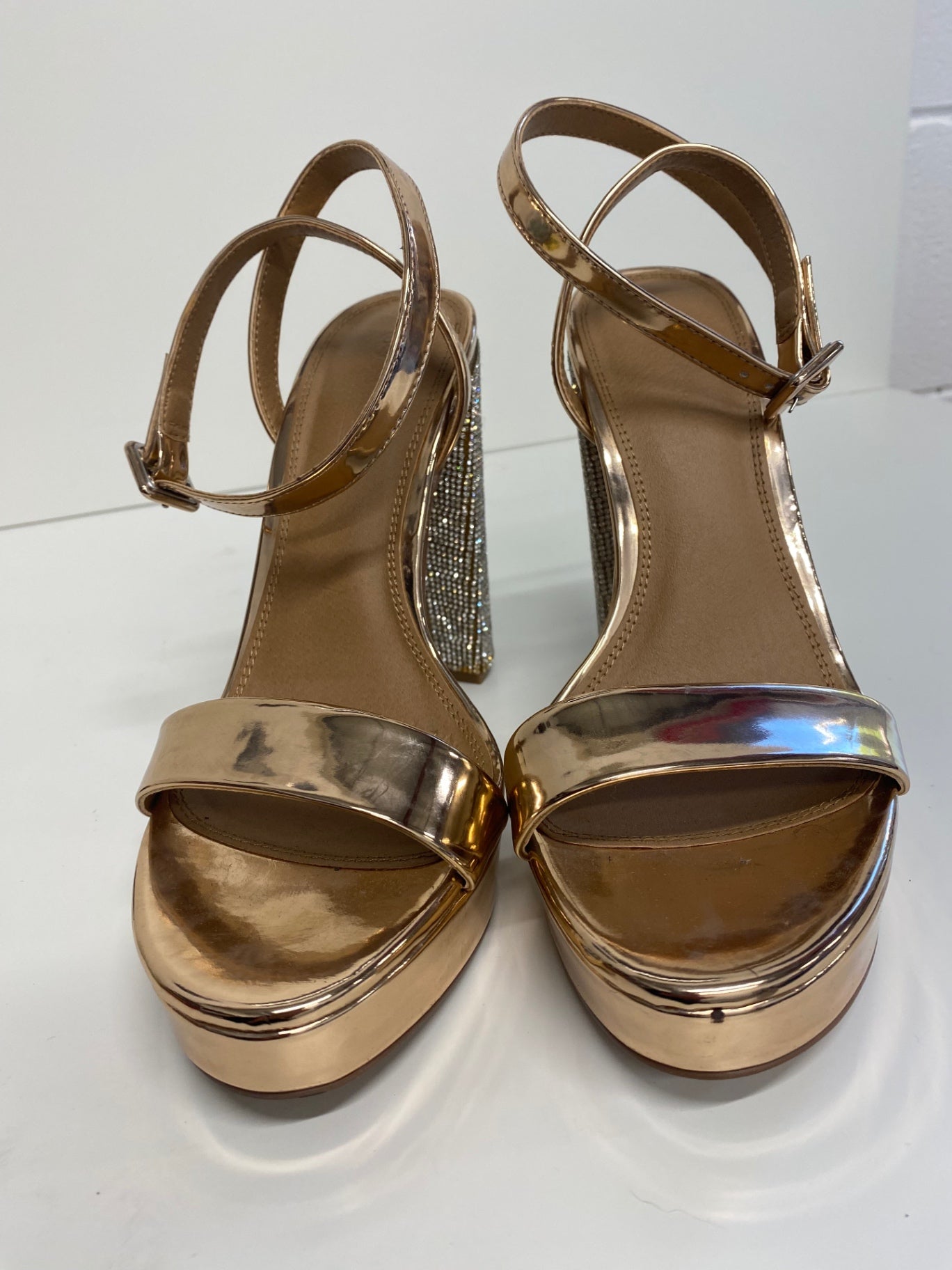 Gorgeous Asos Design High-heeled shoes Uk7 Rose Gold Sandals GS001