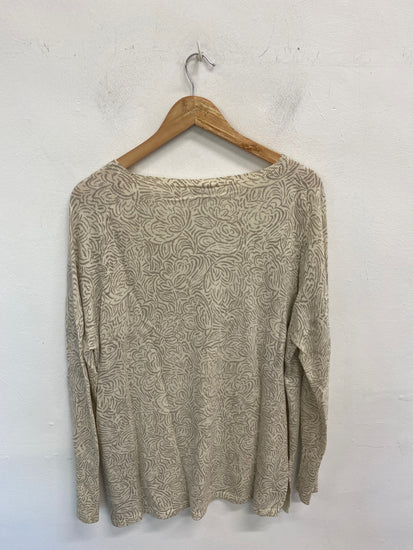 Gorgeous EAST Floral Jumper UK M Beige BM001