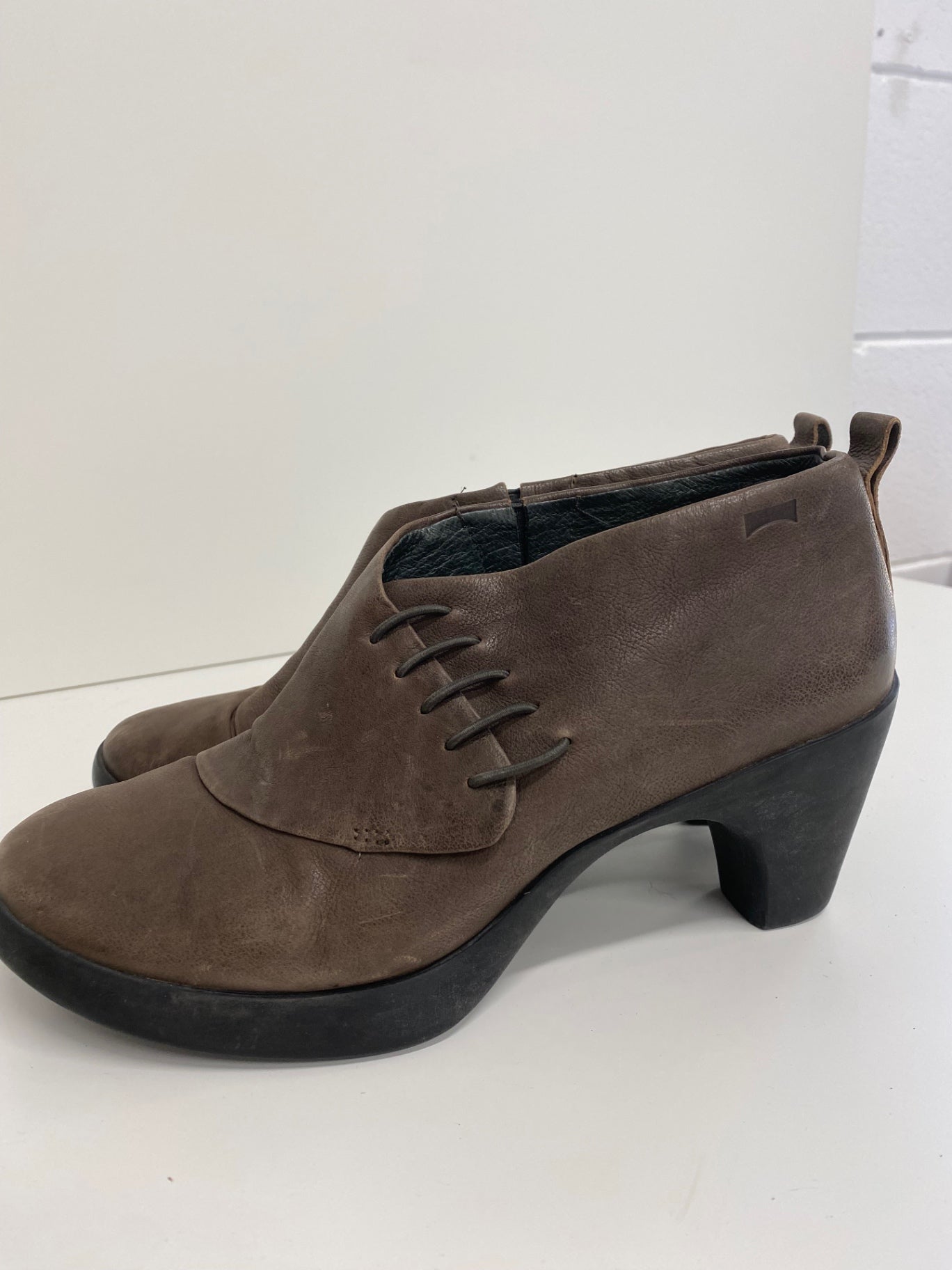 Gorgeous Camper Arlet Green Boots EUR 40  Uk7 Brown heels BM001