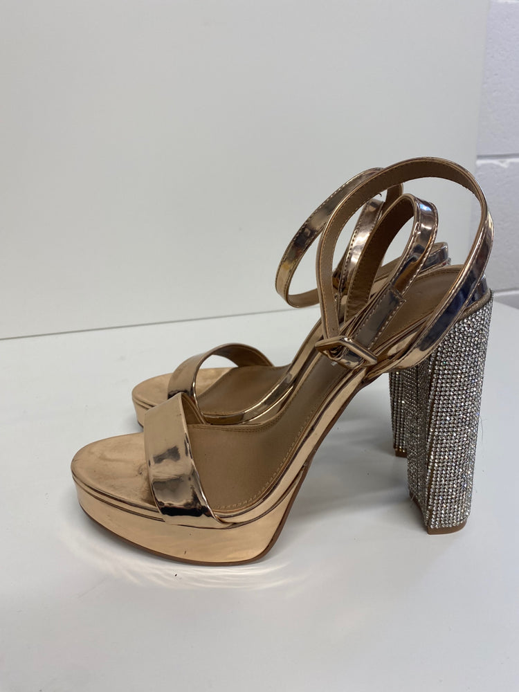 Gorgeous Asos Design High-heeled shoes Uk7 Rose Gold Sandals GS001