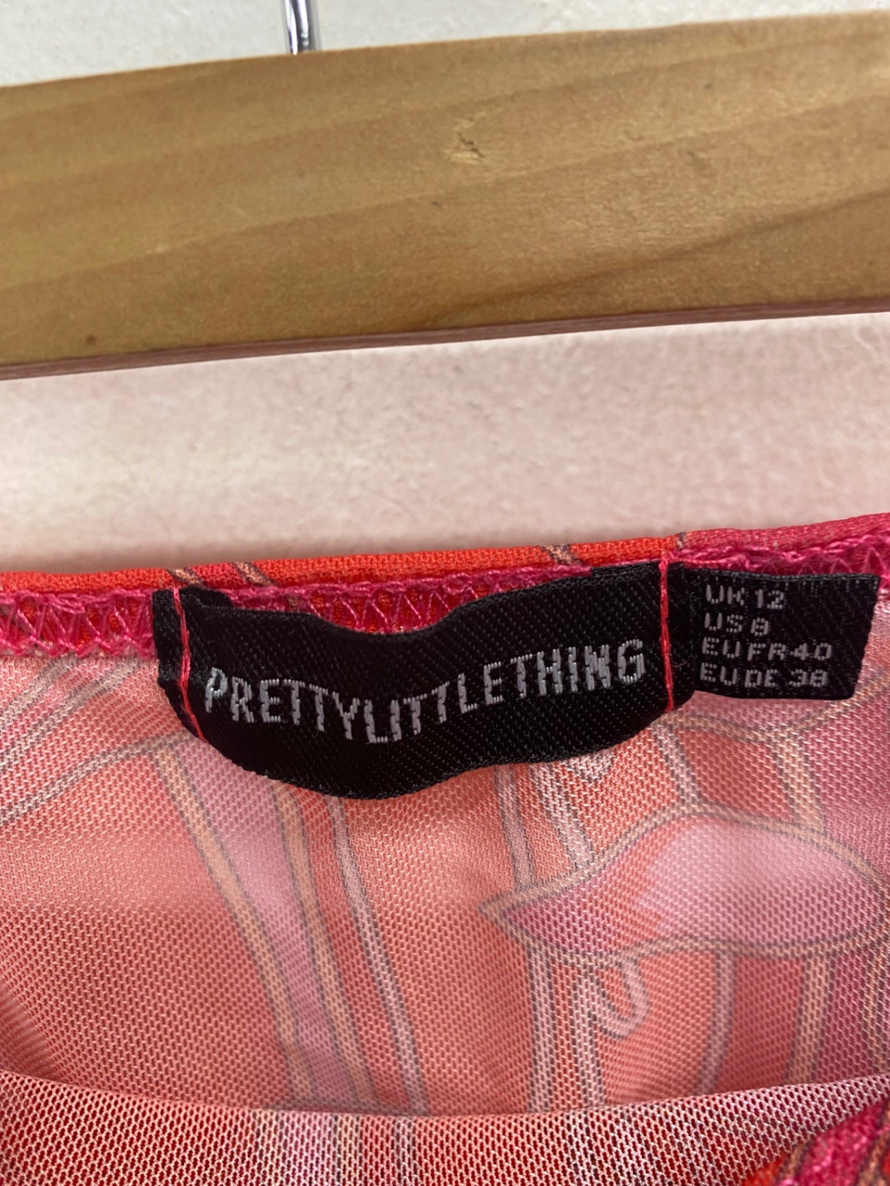 Boho Pretty Little Thing Beach Cover UK12 Red & Pink GS001