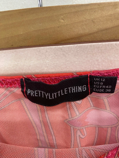 Boho Pretty Little Thing Beach Cover UK12 Red & Pink GS001