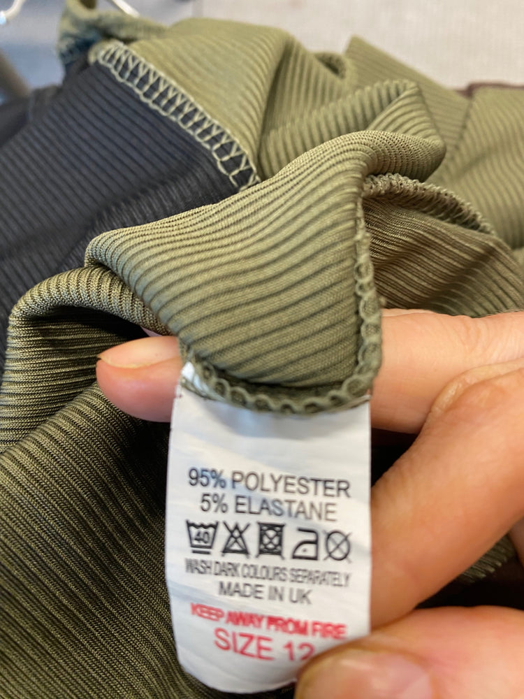 Gorgeous duo of Zara Bodysuit UK L black & olive green #6 GS001