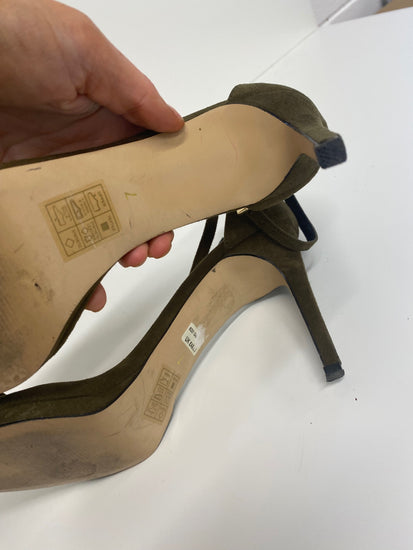 Gorgeous River Island High-heeled sandals Uk7 Olive Green Ankle straps GS001