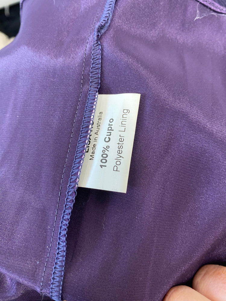 Gorgeous Lisa Ho Maxi Skirt UK12 Dark purple ruffle taffeta Evening skirt BM001