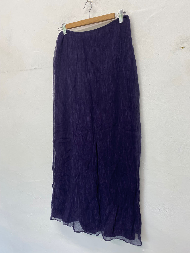 Gorgeous Lisa Ho Maxi Skirt UK12 Dark purple ruffle taffeta Evening skirt BM001