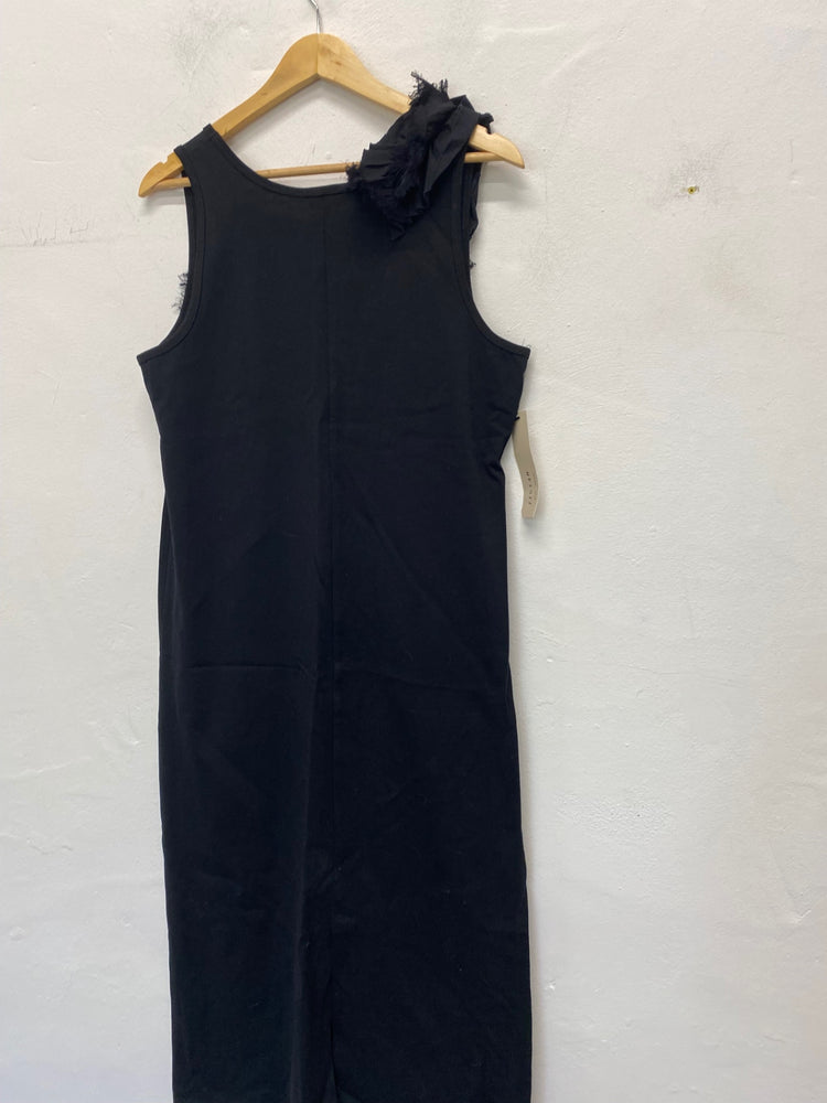 Gorgeous Jigsaw Dress UkM Black jersey Ruffle trim raw edge BM001