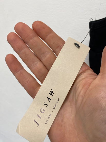 Gorgeous Jigsaw Dress UkM Black jersey Ruffle trim raw edge BM001