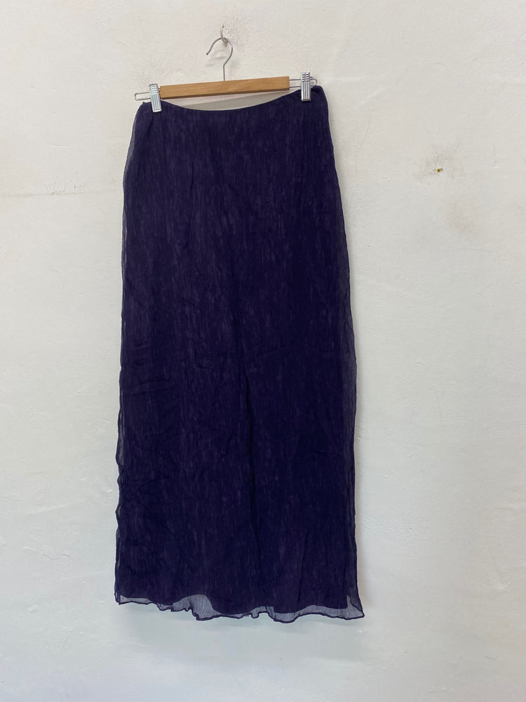 Gorgeous Lisa Ho Maxi Skirt UK12 Dark purple ruffle taffeta Evening skirt BM001