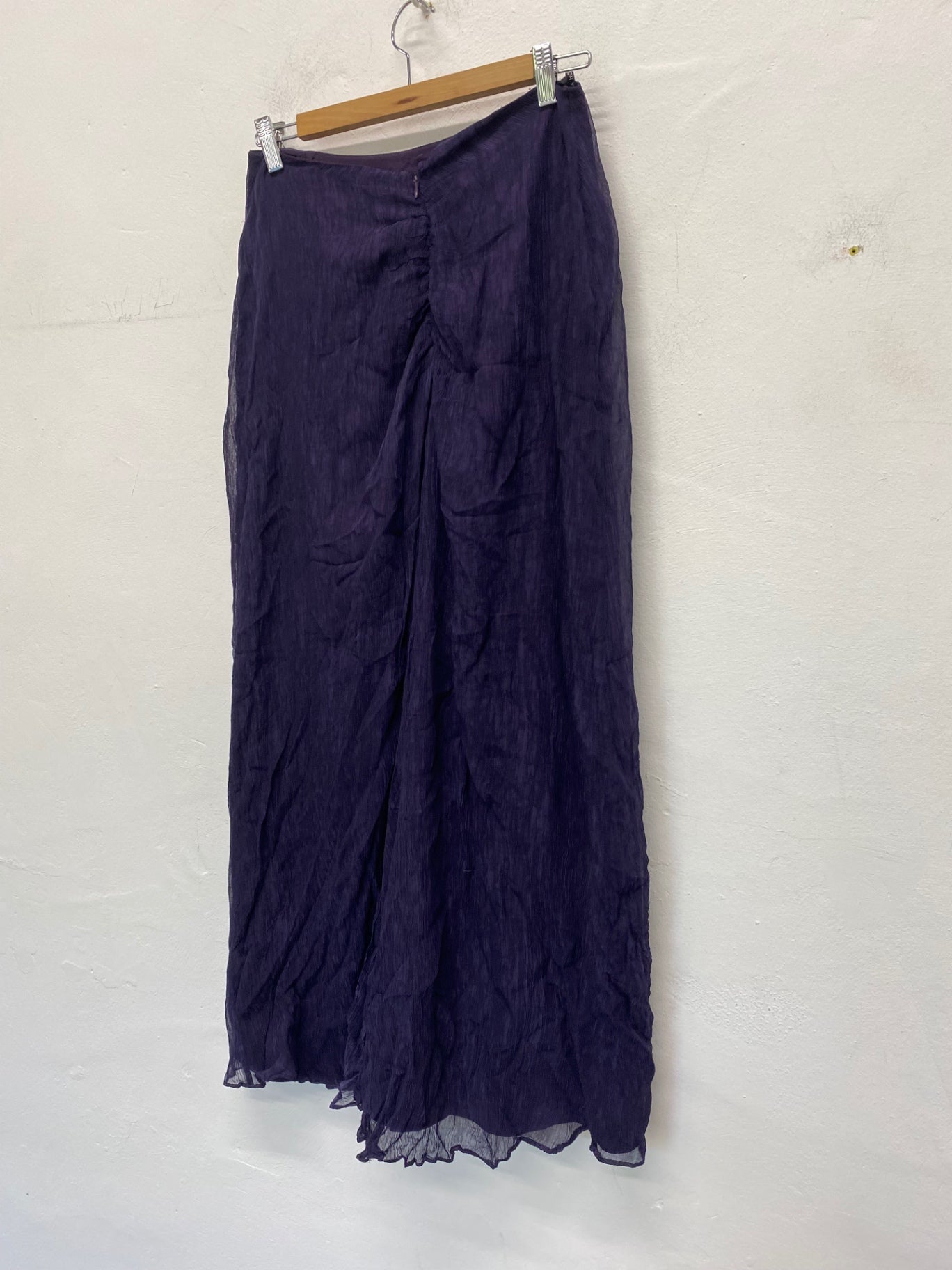 Gorgeous Lisa Ho Maxi Skirt UK12 Dark purple ruffle taffeta Evening skirt BM001
