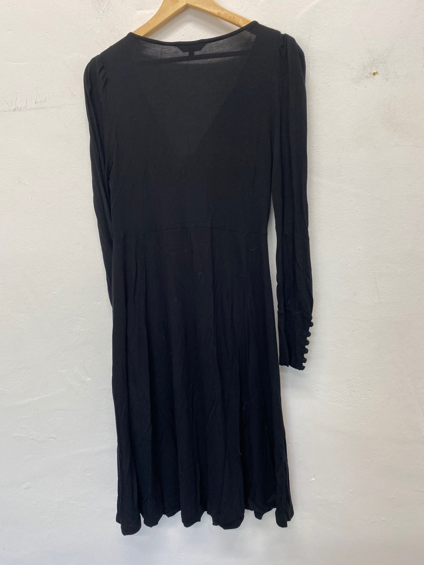 Gorgeous Biba Midi Dress Uk14 Black & knot detail ornate cuffs BM001