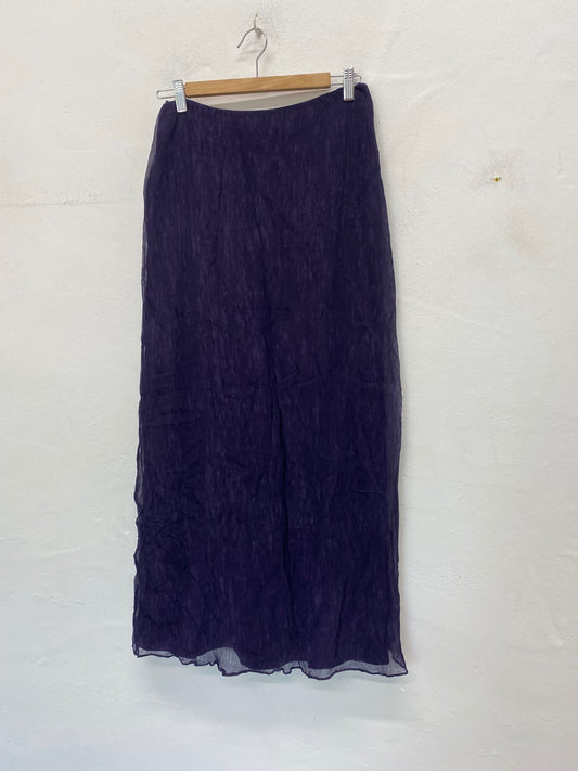 Gorgeous Lisa Ho Maxi Skirt UK12 Dark purple ruffle taffeta Evening skirt BM001