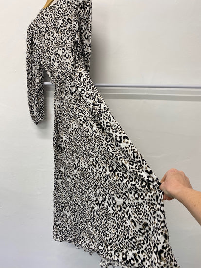 Gorgeous Next Wrap dress UK10 Black & White animal print New CF001