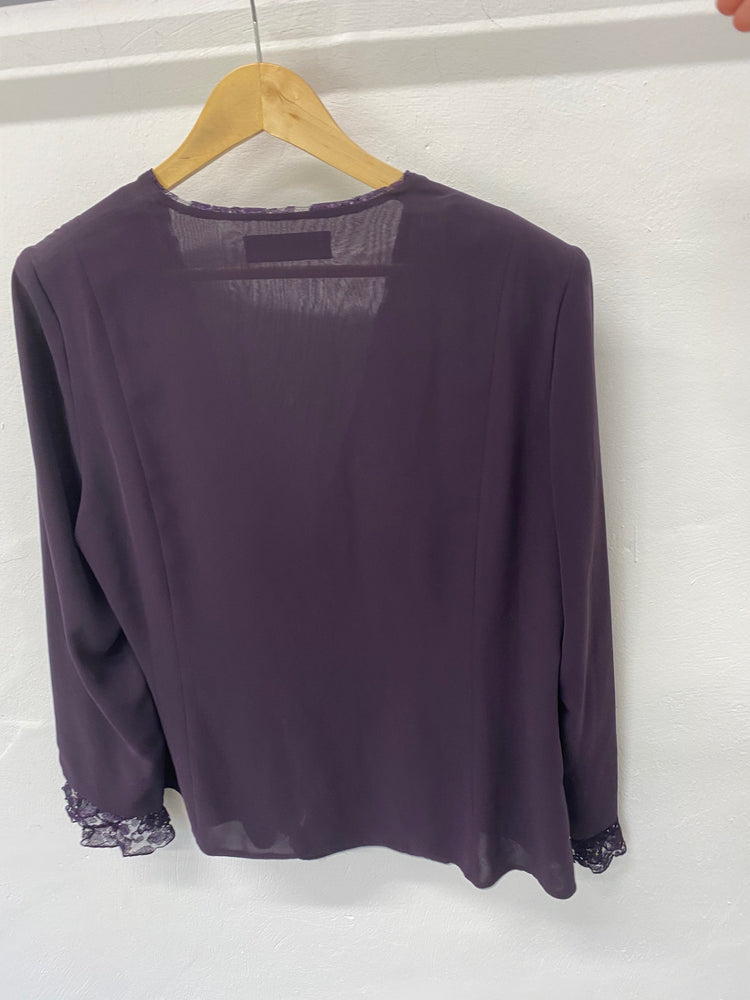 Gorgeous Jacques Vert Blazer Uk14 Purple with sequin embellishments CF001