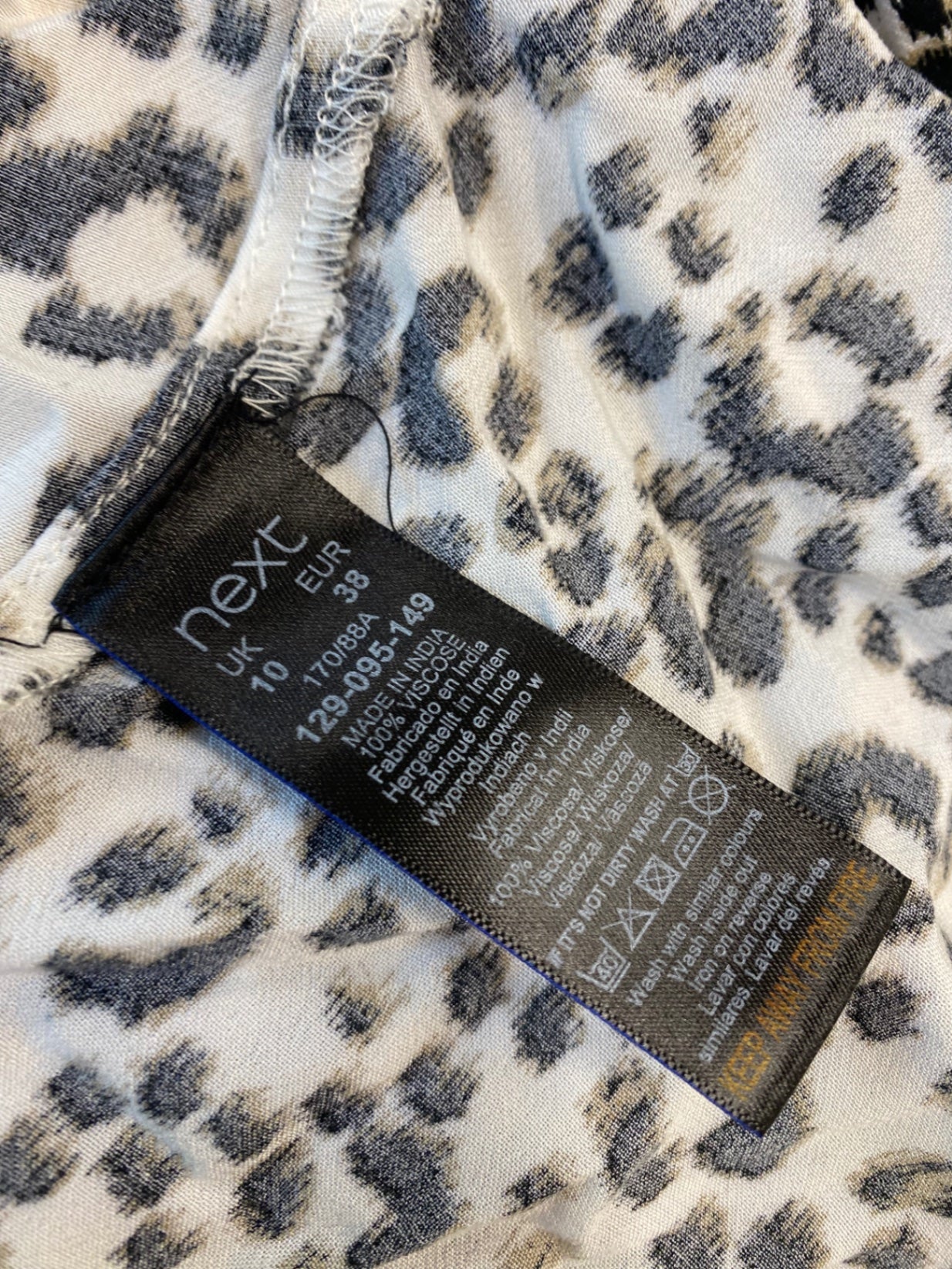 Gorgeous Next Wrap dress UK10 Black & White animal print New CF001