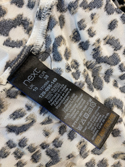 Gorgeous Next Wrap dress UK10 Black & White animal print New CF001