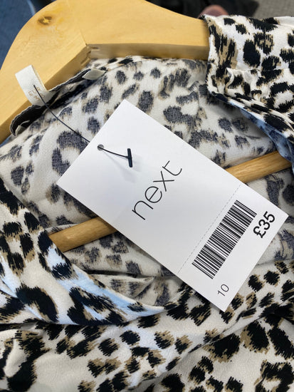 Gorgeous Next Wrap dress UK10 Black & White animal print New CF001