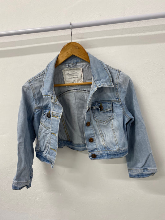 Gorgeous Primark Denim Jacket UK10 Light blue cropped stretch EK00