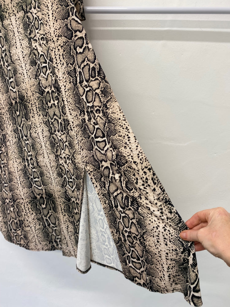 Gorgeous Dorothy Perkins Maxi Dress UK12 Beige snakeskin pattern CF001