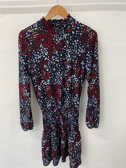 Gorgeous Dorothy Perkins Dress UK12 Navy red floral CF001