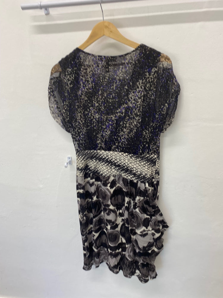 Gorgeous BCBGMAXAZRIA occasion party Dress UK10 Grey pure silk  LF003 