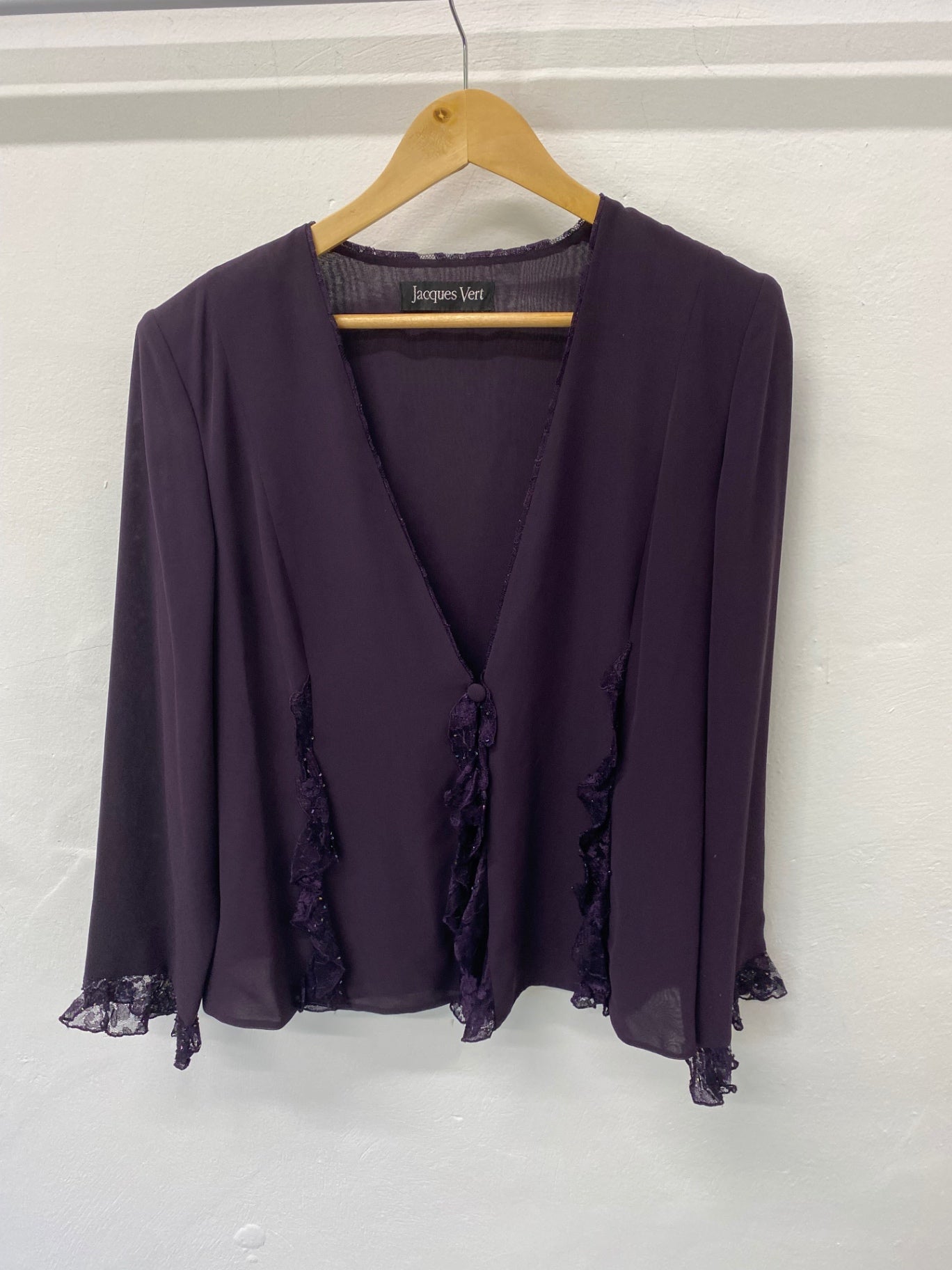 Gorgeous Jacques Vert Blazer Uk14 Purple with sequin embellishments CF001