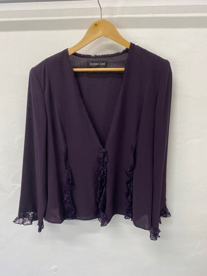 Gorgeous Jacques Vert Blazer Uk14 Purple with sequin embellishments CF001
