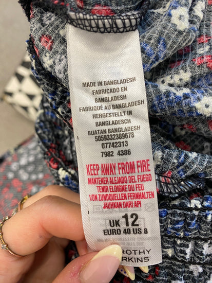 Gorgeous Dorothy Perkins Dress UK12 Navy red floral CF001