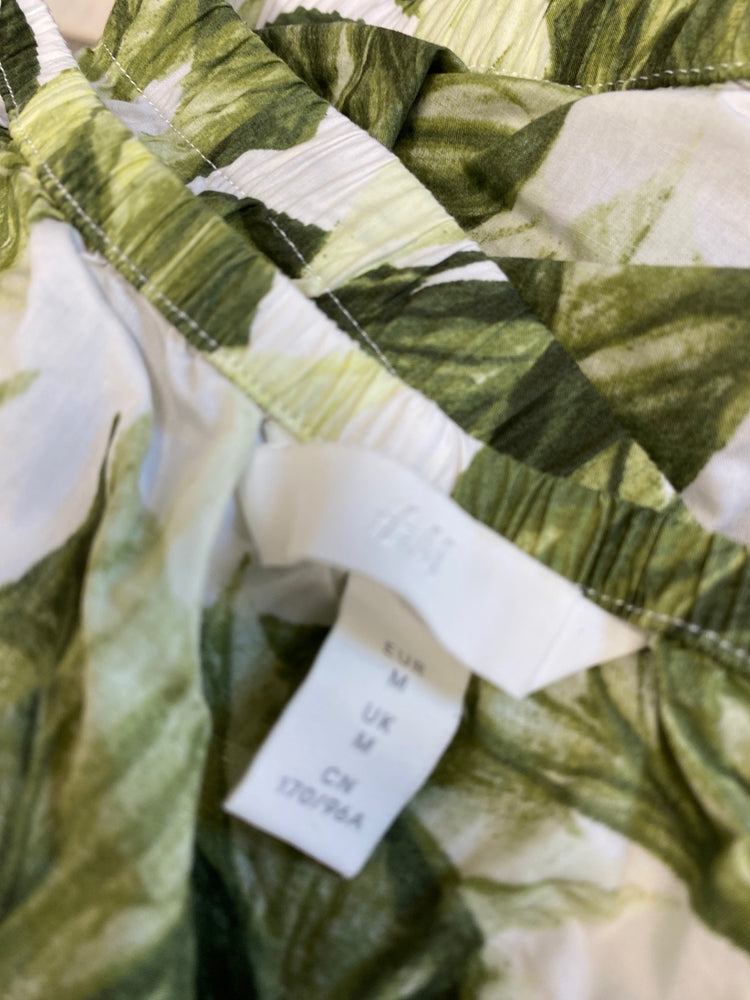 Gorgeous H&M Blouse M White yellow Hawaiian uk M EK001