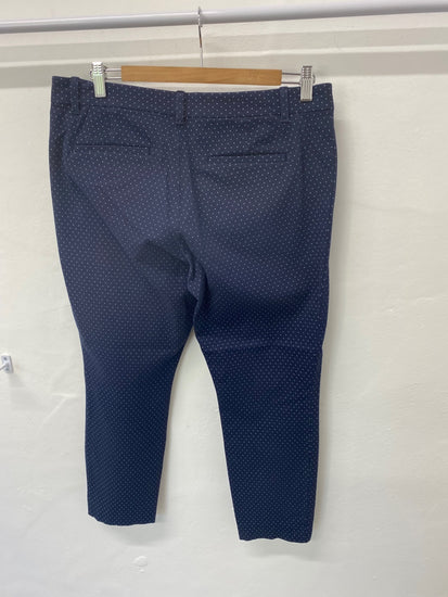 Gorgeous Gap Ankle skinny trousers Uk16 Navy blue with white polka dots LF003