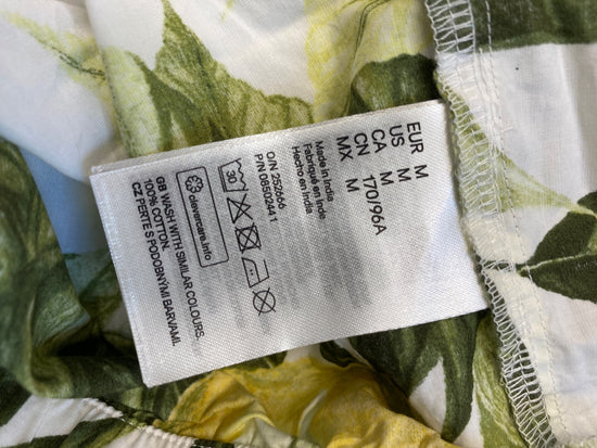 Gorgeous H&M Blouse M White yellow Hawaiian uk M EK001