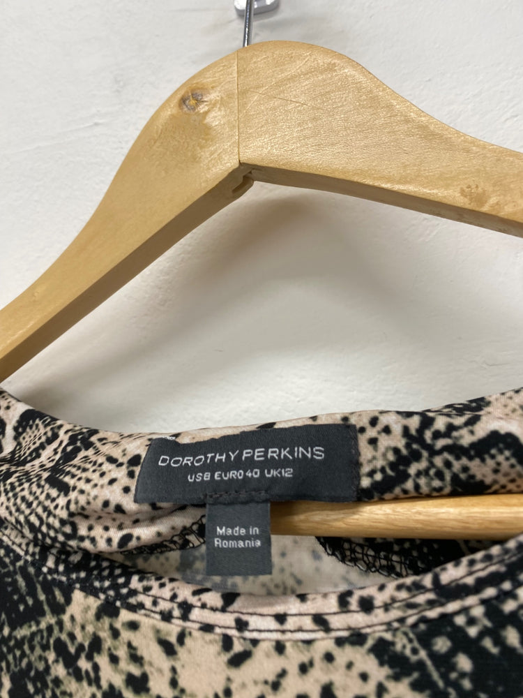 Gorgeous Dorothy Perkins Maxi Dress UK12 Beige snakeskin pattern CF001