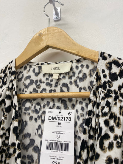 Gorgeous Next Wrap dress UK10 Black & White animal print New CF001