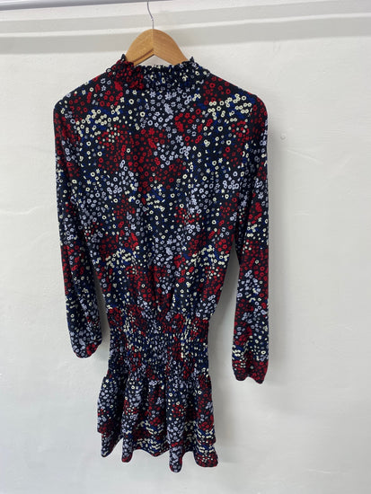 Gorgeous Dorothy Perkins Dress UK12 Navy red floral CF001
