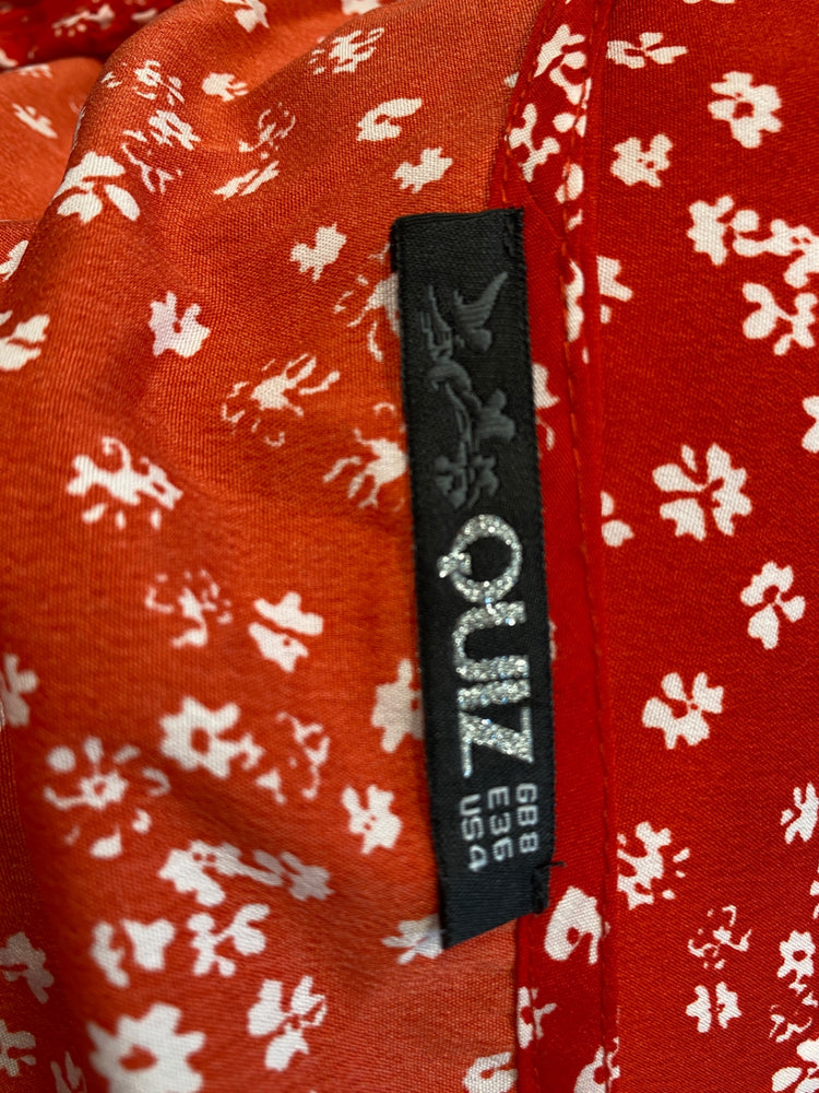 Gorgeous OUIZ Maxi Dress UK8 Red floral summer EK001